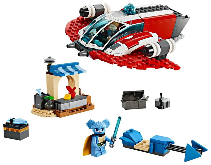 LEGO 75384 Star Wars El Halcón de Fuego Carmesí con Moto Speeder y Minifiguras