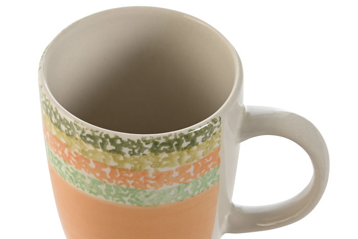 DKD Home Decor Taza Básica Gres Naranja 330ml (6 Unidades) DKD Home Decor Taza Básica Gres Naranja 330ml (6 Unidades)