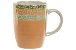 DKD Home Decor Taza Básica Gres Naranja 330ml (6 Unidades)