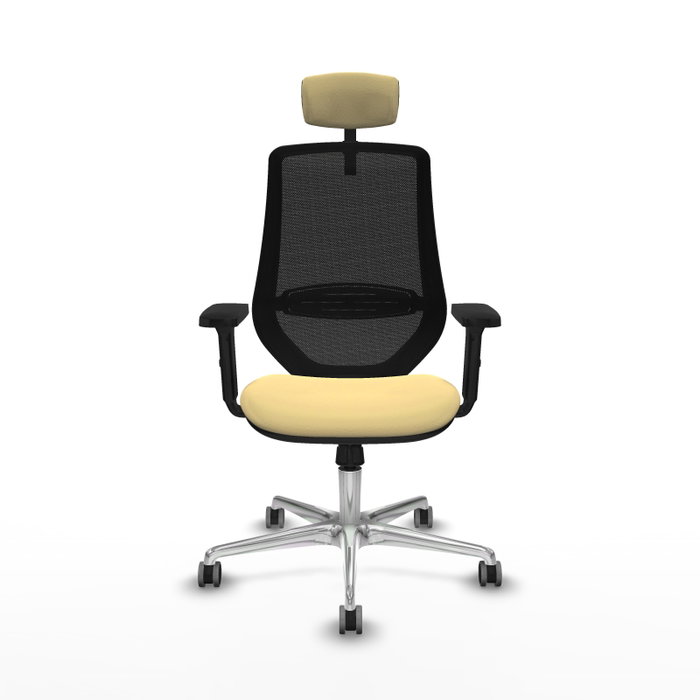 PIQUERAS Y CRESPO Silla de oficina Mardos con mecanismo Sincro, Crema y Negro