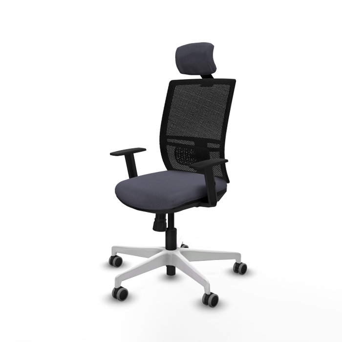 PIQUERAS Y CRESPO Silla de oficina Yunquera con mecanismo Sincro, Gris oscuro y Negro