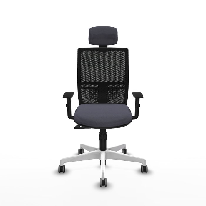PIQUERAS Y CRESPO Silla de oficina Yunquera con mecanismo Sincro, Gris oscuro y Negro