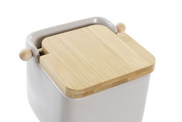 DKD Home Decor Chinalight 2022 Salero Vintage Verde Menta Beige Bambú Dolomita 12 x 11 x 15 cm (4 Unidades)