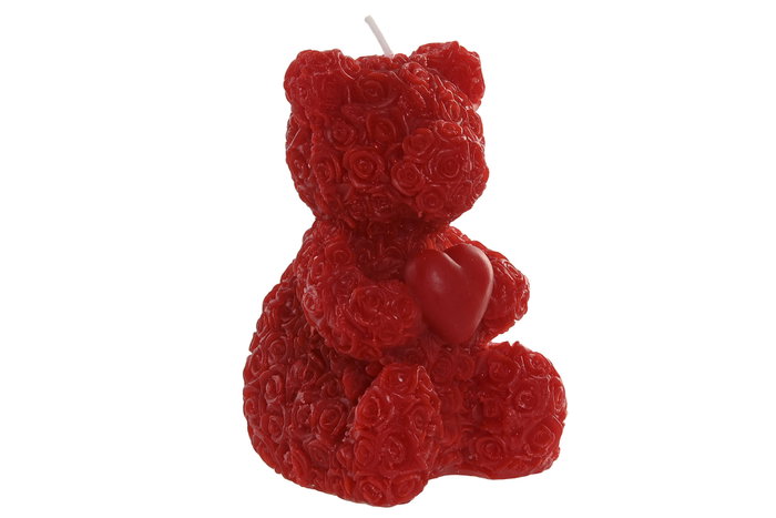 DKD Home Decor Vela de Cera con Diseño de Oso, Rojo, Fresa DKD Home Decor Vela de Cera con Diseño de Oso, Rojo, Fresa