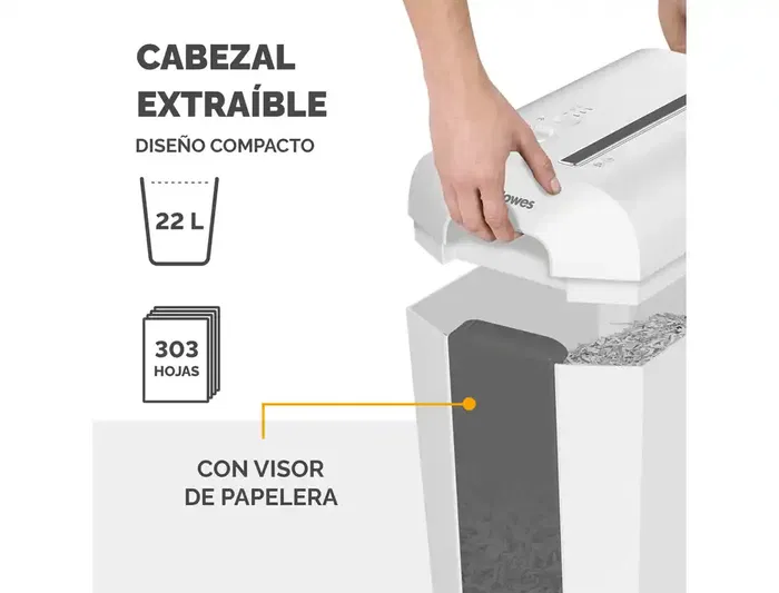 Destructora Fellowes Lx65 Blanco (10H Partic.) Nv.Seg.4- Particula 4X40Mm, Ancho 233Mm, Dep.22L