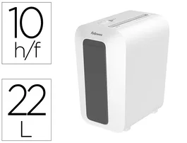 Destructora Fellowes Lx65 Blanco (10H Partic.) Nv.Seg.4- Particula 4X40Mm, Ancho 233Mm, Dep.22L