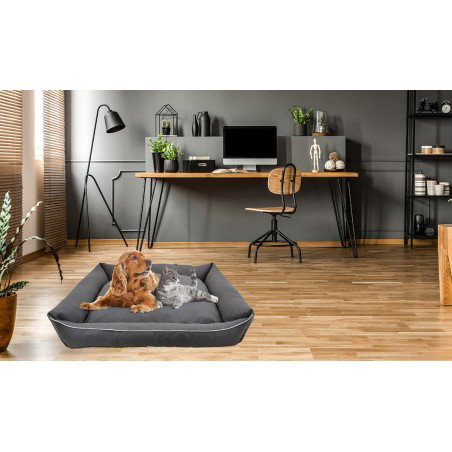 Nayeco Cama Cuna Desenfundable para Perro o Gato Gris - 90x70x21 cm