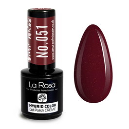 La Rosa Esmalte Semipermanente UV/LED Creme Nº 051 Burdeos con Brillo