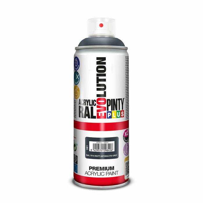 Pinty Plus Pintura Acrílica Spray Evolution RAL 7016 Matt Anthracite Grey 520 cc