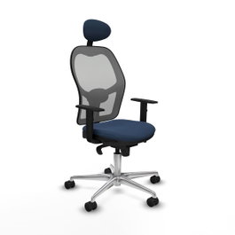 PIQUERAS Y CRESPO Silla de oficina Jorquera con mecanismo sincro, azul marino y gris