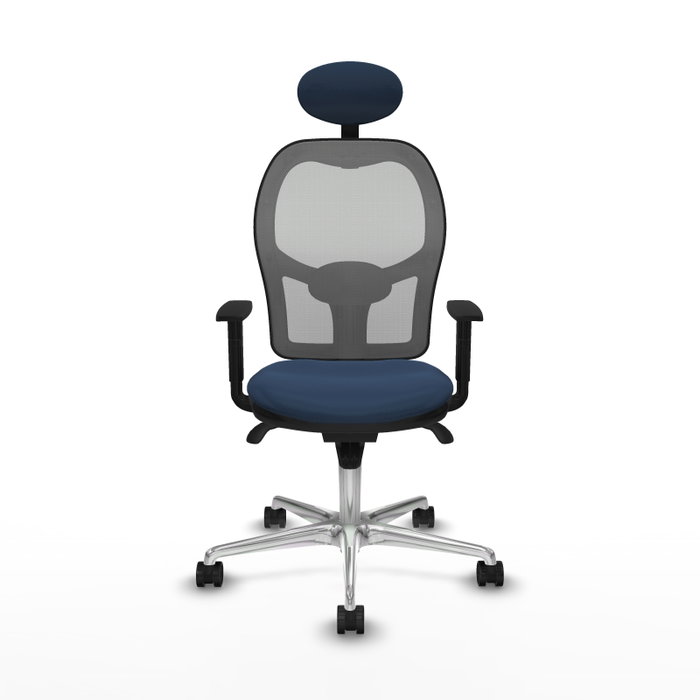 PIQUERAS Y CRESPO Silla de oficina Jorquera con mecanismo sincro, azul marino y gris
