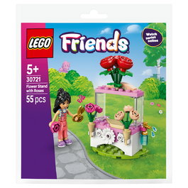 LEGO 30721 Friends Blumenstand mit Rosen (Polybag) - Puesto de Flores con Rosas, Juego de Construcción, 55 Piezas, para Niños y Niñas de 5 Años