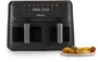 Hisense HAF2700DCD Freidora de Aire Doble 11 Litros Independiente, 2700W, 8 Programas, Función Horneado, Pantalla Táctil, Color Negro