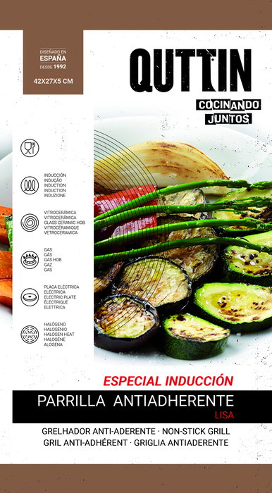 Quttin Parrilla Rectangular Lisa 42 x 27 x 5 cm (6 Unidades)