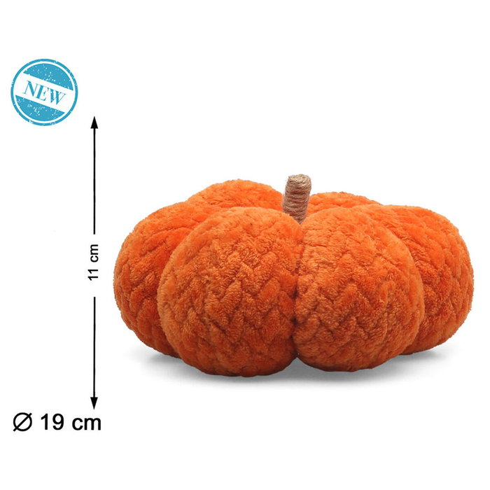 Atosa Calabaza Decorativa de Tela Acolchada Naranja Rústica 19x11 cm