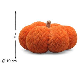 Calabaza Decorativa De Tela Naranja Con Relieve 19x11 cm Para Decoración Otoñal Halloween