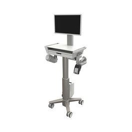 Ergotron CareFit Slim 2.0 Carro Multimedia para Pantallas 21"-27", Aluminio/Acero, Blanco/Oro, Soporta 14500 kg
