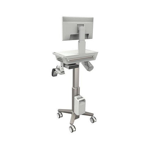 Ergotron CareFit Slim 2.0 Carro Multimedia para Pantallas 21"-27", Aluminio/Acero, Blanco/Oro, Soporta 14500 kg