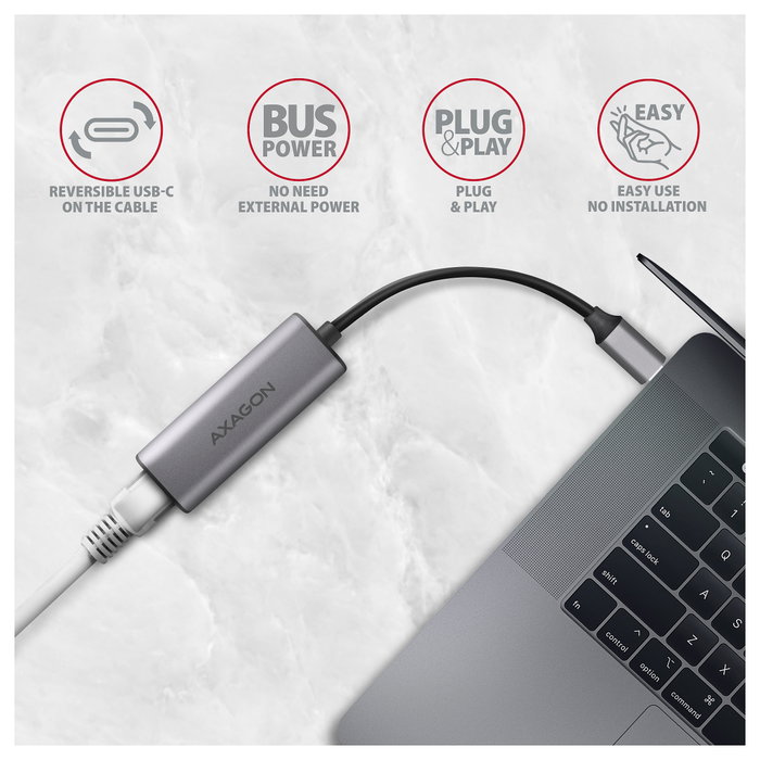 Axagon ADE-25RC Adaptador de red USB 3.2 Tipo-C a RJ45