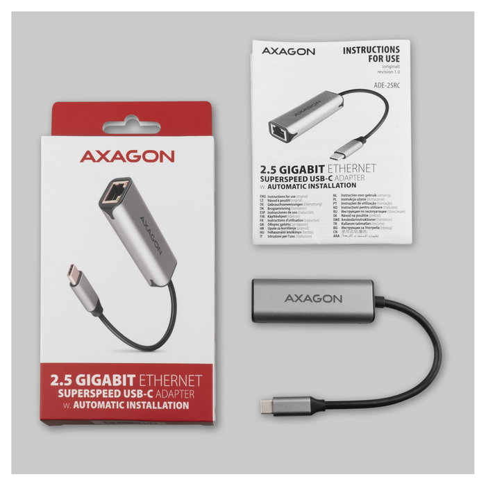 Axagon ADE-25RC Adaptador de red USB 3.2 Tipo-C a RJ45