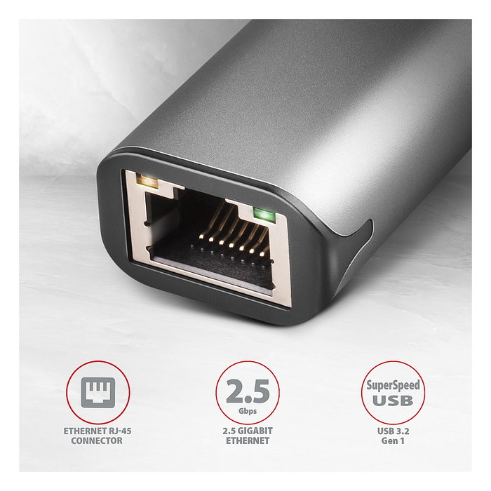 Axagon ADE-25RC Adaptador de red USB 3.2 Tipo-C a RJ45