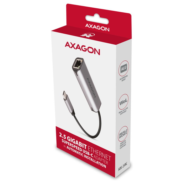 Axagon ADE-25RC Adaptador de red USB 3.2 Tipo-C a RJ45