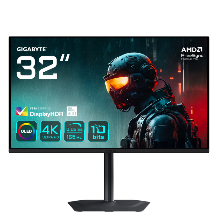 Gigabyte MO32U Monitor Gaming OLED 32 pulg 4K UHD 165Hz 0.03ms
