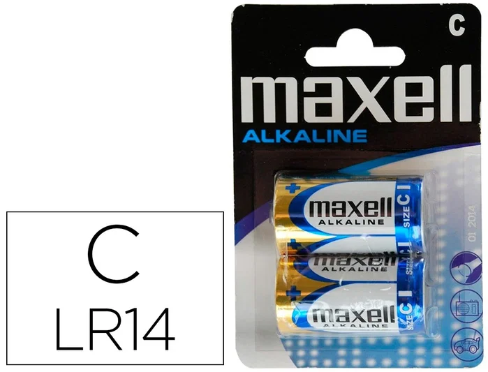 Maxell Pilas Alcalinas C LR14 Pack de 2 unidades Maxell Pilas Alcalinas C LR14 Pack de 2 unidades