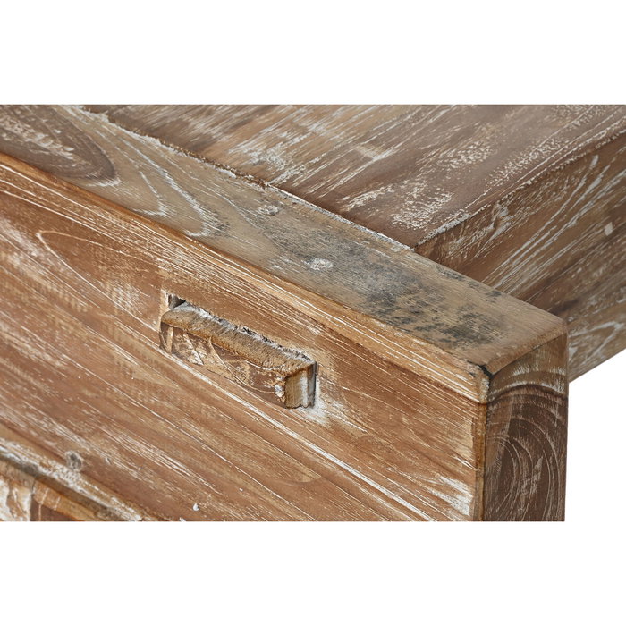 DKD Home Decor Mesa de Centro de Teca Reciclada 200x70x45 Blanco Decapé