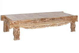 DKD Home Decor Mesa Centro Indonesia 1c24 Blanco 70 x 45 x 200 cm