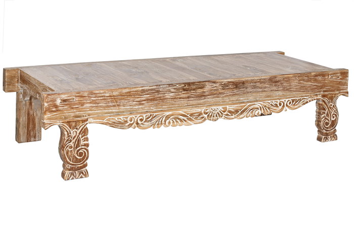 DKD Home Decor Mesa Centro Indonesia 1c24 Blanco 70 x 45 x 200 cm DKD Home Decor Mesa Centro Indonesia 1c24 Blanco 70 x 45 x 200 cm