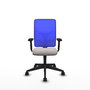 PIQUERAS Y CRESPO Silla de oficina Motilla con mecanismo Sincro, Blanco y Azul