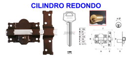 AVL Cerrojo 8101-R 50 mm con Pomo Redondo Llave/Botón