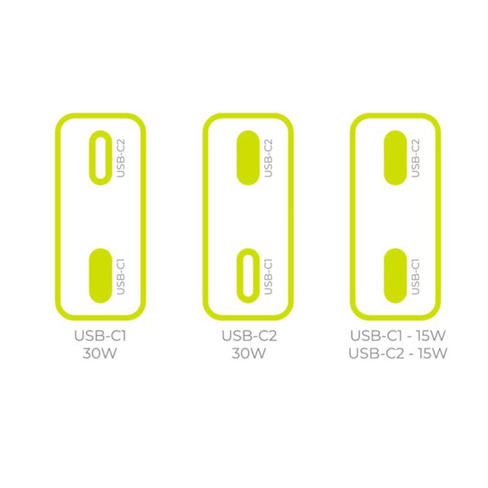 Mobile Origin 30W Slim Charger TÜV MO18 Dual USB-C Blanco