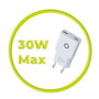 Mobile Origin 30W Slim Charger TÜV MO18 Dual USB-C Blanco