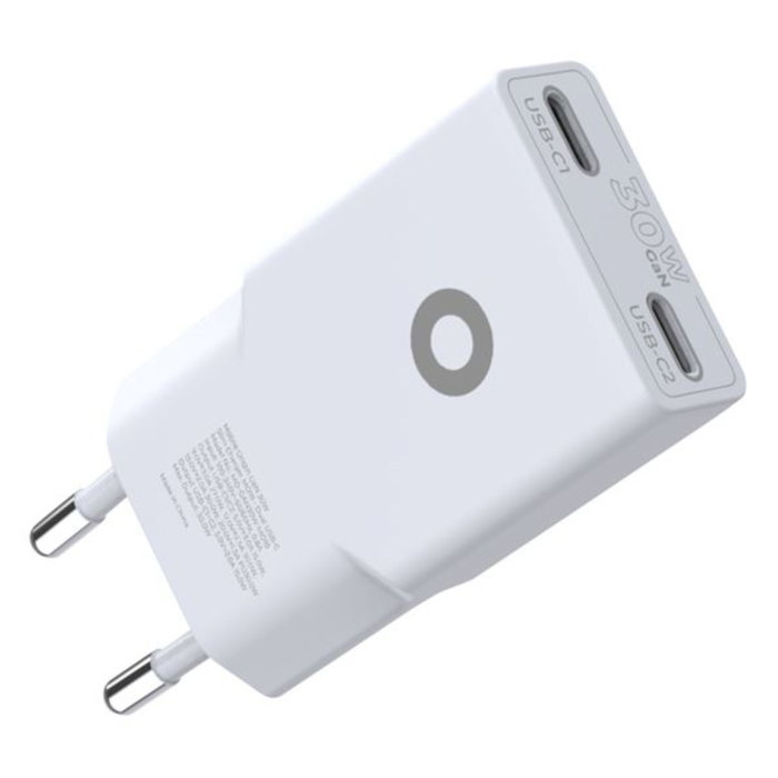 Mobile Origin 30W Slim Charger TÜV MO18 Dual USB-C Blanco