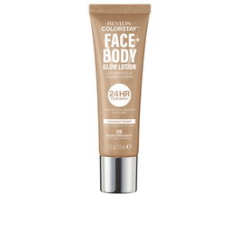 Revlon COLORSTAY FACE+ BODY Glow Lotion #110-Glow Through it 30 ml Lotion Iluminadora Hidratante 24h Brillo Dimensional Aroma Coco