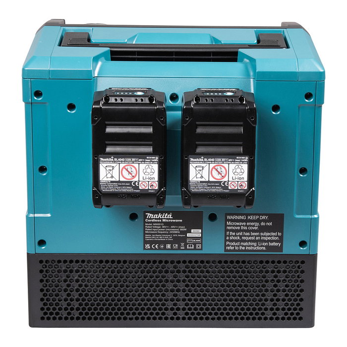 Makita MW001GZ Microondas Solo de Encimera 8 Litros 500W LED Negro Verde 40V