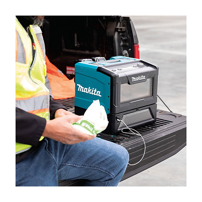 Makita MW001GZ Microondas Solo de Encimera 8 Litros 500W LED Negro Verde 40V