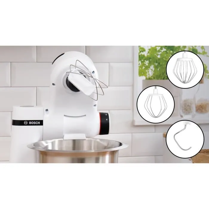 Bosch MUMS2EW00E Procesador de alimentos Serie 2, 700 W, 4 velocidades, Blanco Bosch MUMS2EW00E Procesador de alimentos Serie 2, 700 W, 4 velocidades, Blanco