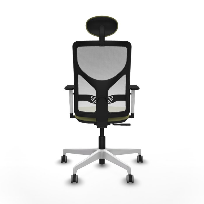 PIQUERAS Y CRESPO Silla de oficina Motilla Verde oliva y Blanco con mecanismo Sincro PIQUERAS Y CRESPO Silla de oficina Motilla Verde oliva y Blanco con mecanismo Sincro
