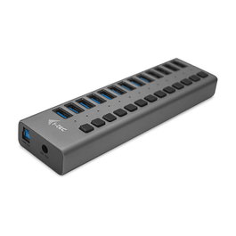 I-TEC Hub USB 3.0 de 13 Puertos con Cargador 60W, color gris