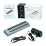 I-TEC Hub USB 3.0 de 13 Puertos con Cargador 60W, color gris