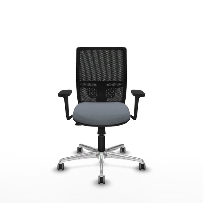 PIQUERAS Y CRESPO Silla de oficina Yunquera con mecanismo Sincro/Traslack, Gris y Negro