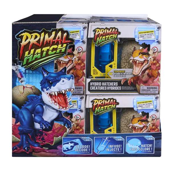 Spin Master Huevo Dinosaurio Primal Hatch Híbrido - Juego de Excavación con Agua y Jeringuilla para Descubrir Dinosaurio Sorpresa