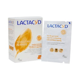 Lactacyd Toallitas Íntimas Húmedas con Frescor, Monodosis, Paquete de 10 Unidades