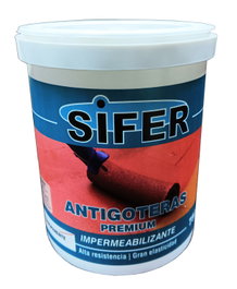 SIFER Pintura Impermeabilizante Antigotera Rojo Grana 4 L