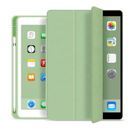 eSTUFF Estuche SEATTLE para iPad 9.7 2018/2017, Estuche Ultra Delgado de Cuero PU con Tapa Magnética y Soporte, Verde Claro