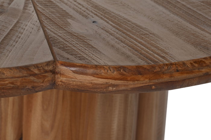 DKD Home Decor Mesa Redonda de Comedor de Madera Natural 100x100x77 cm