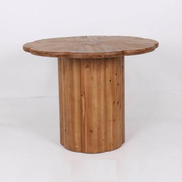 DKD Home Decor Mesa Redonda de Comedor de Madera Natural 100x100x77 cm